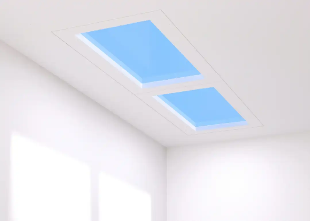 fake skylight with moving clouds